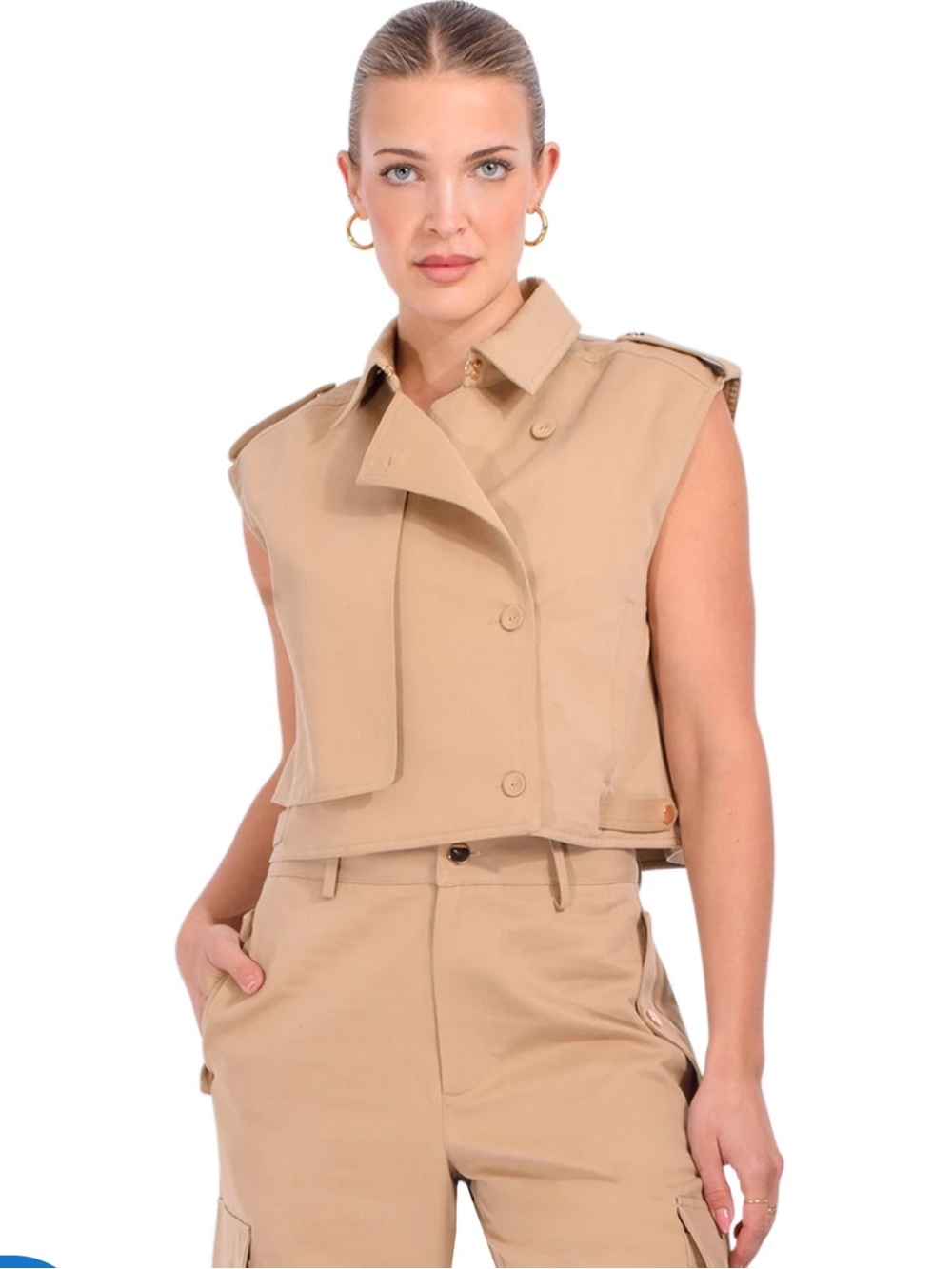 Karina Grimaldi Khaki Sola Trench Vest - NWT!